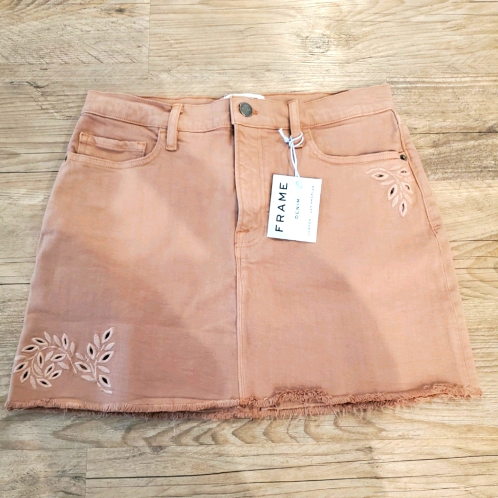 FRAME Denim Le Mini Skirt Foliage